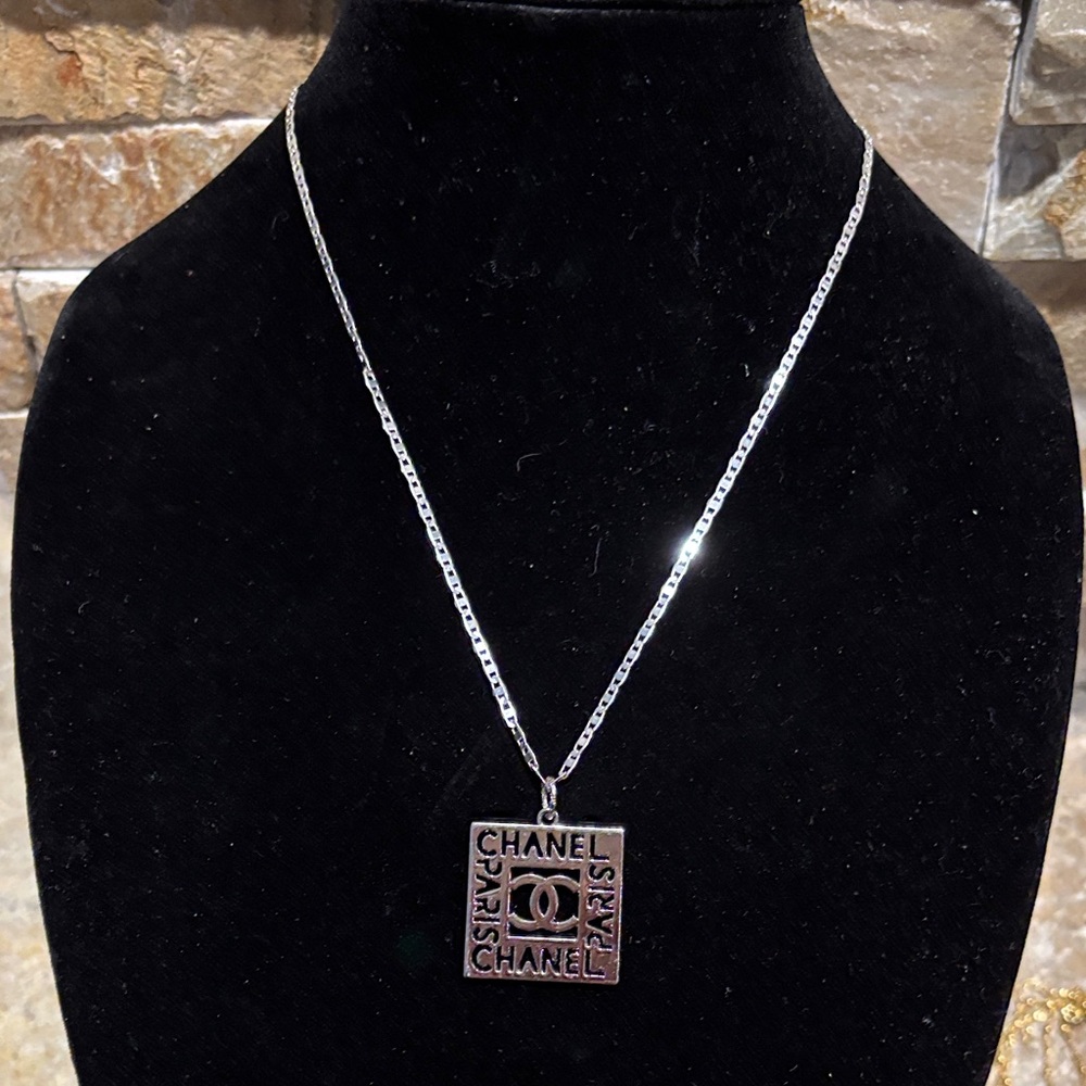 Silver Square Designer Pendant Necklace